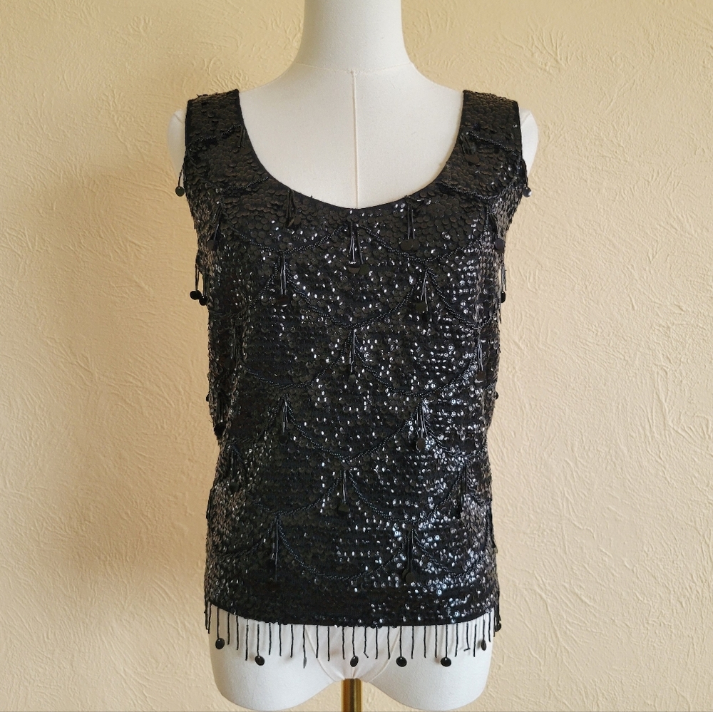 Vintage 100% Wool Embellished Tank Top